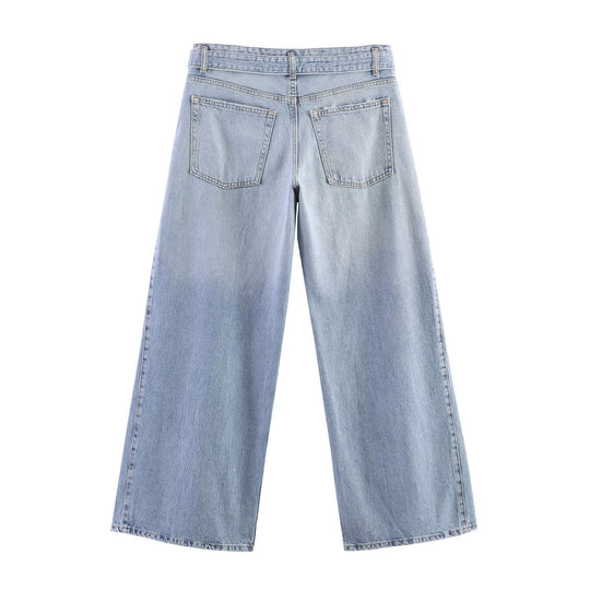 Damen weite Jeans im modernen Schnitt mit hohen Seitenöffnungen EB