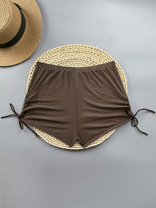 Damen Badeshorts mit verstellbarem Seitenschnürdesign EB