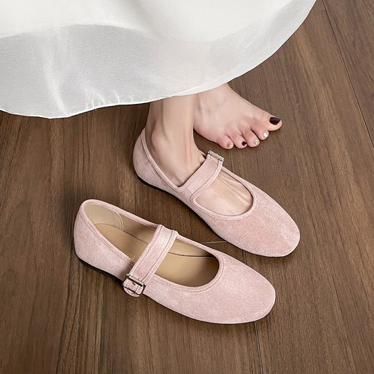 Damen Ballerinas mit modischem Riemchen und eleganter Schnallenverzierung EB