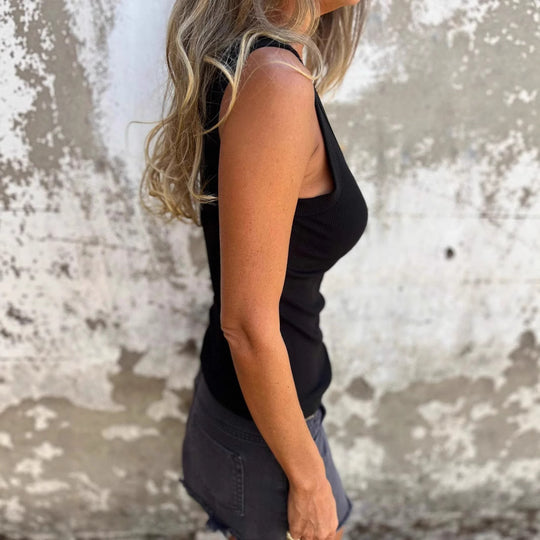 Damen Bequeme Stretch-Top mit breiten Trägern EB