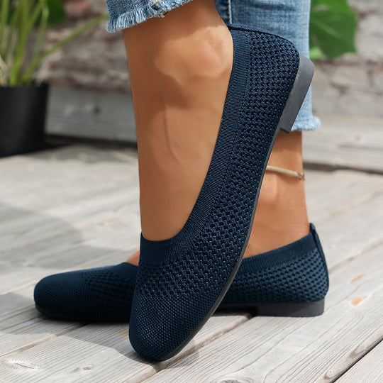 Damen Stylish und bequeme Ballerinas mit elastischem Obermaterial EB