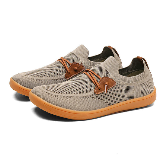 Herren gestrickter Mokassin-Slipper mit elastischem Schaft, Zierösen und stoßdämpfender Flexsohle EB