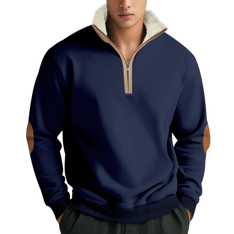 Herren Funktionaler Kapuzenpullover mit halbem Reißverschluss und weichem Innenfutter EB