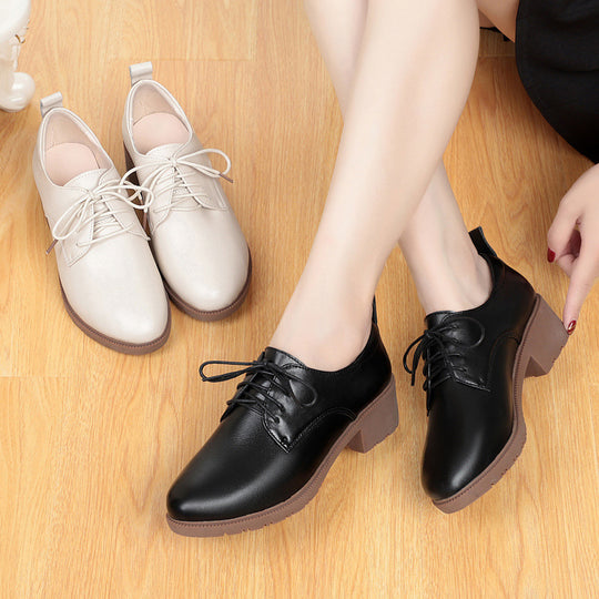 Damen Schnürschuhe mit komfortablem Blockabsatz und eleganter Schnittführung EB