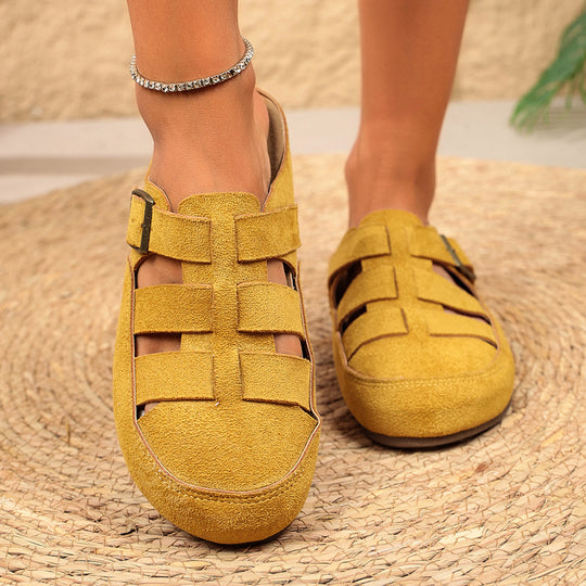 Damen offene Clogs mit verstellbarem Schnallenverschluss und atmungsaktivem Design EB