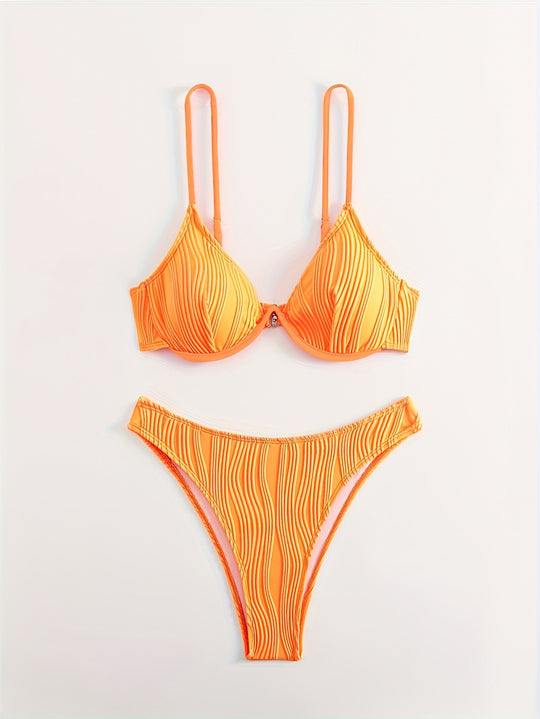Damen Bikiniset mit elegantem Faltenmuster EB