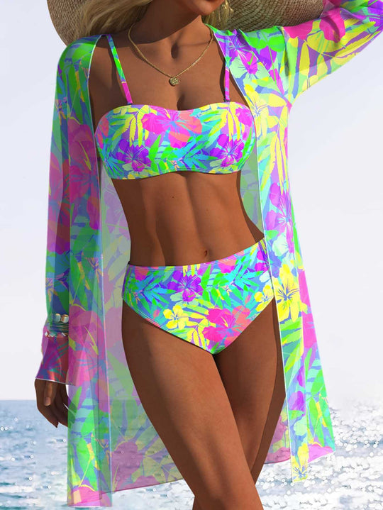Damen Strandkleid mit floralem Muster EB