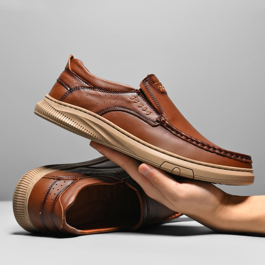 Herren Elegante und komfortable Leder Slipper EB