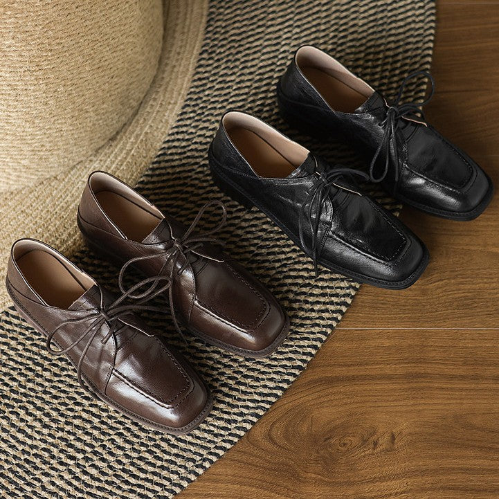 Damen elegante Schnürschuhe aus hochwertigem Leder EB