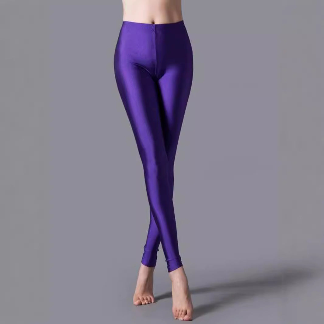 Damen Hochwertige Shiny Leggings mit hohem Bund und perfekter Passform EB