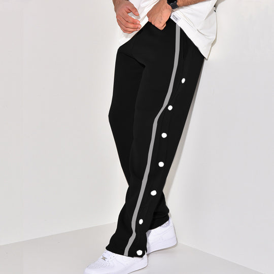 Herren Sportliche Jogginghose mit Druckknopfdetails an der Seite EB