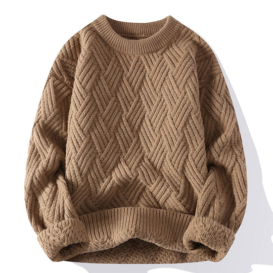 Damen nan grobgestrickter Oversize-Pullover mit Zopfmuster und elastischem Rippbund EB