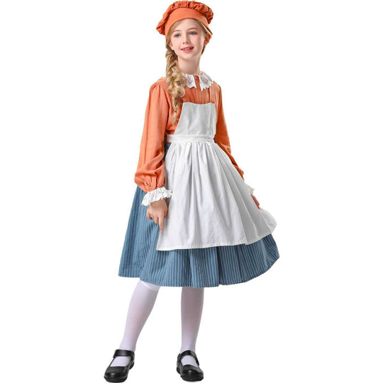 Damen Trachtenkleid mit Schürze und Mütze EB