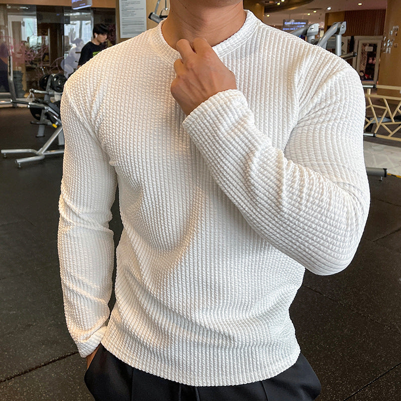 Herren Langarmshirt mit strukturiertem Gewebe EB