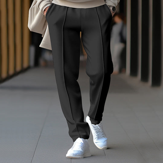 Unisex nan tapered Freizeit-Hose mit Bügelfalte, elastischem Tunnelzugbund und geradem Bein EB
