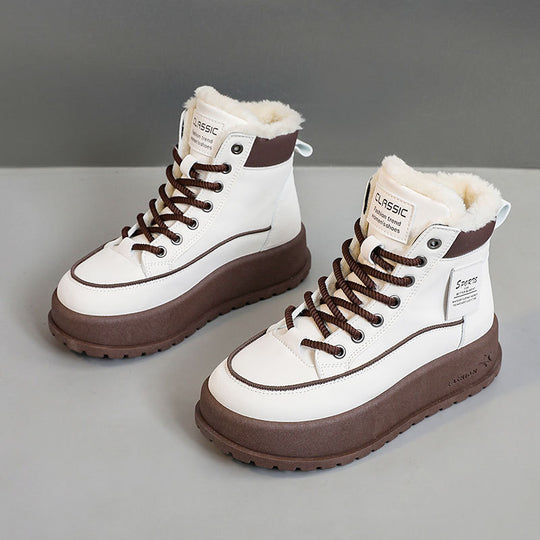 Damen hochgeschnittene Winterstiefel mit warmem Innenfutter und rutschfester Sohle EB