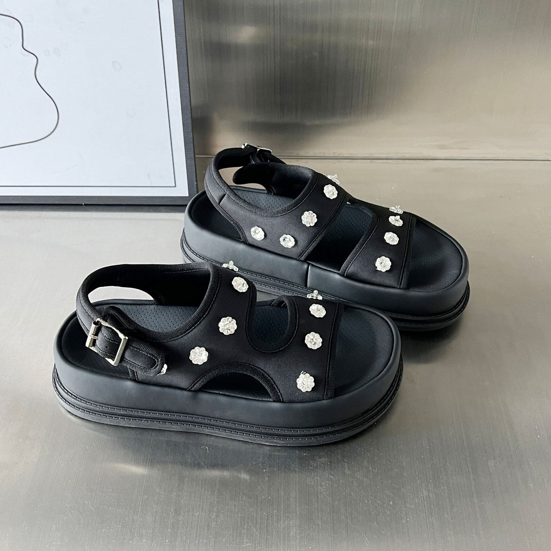 Damen modische Sandalen mit luxuriösen Verzierungen EB