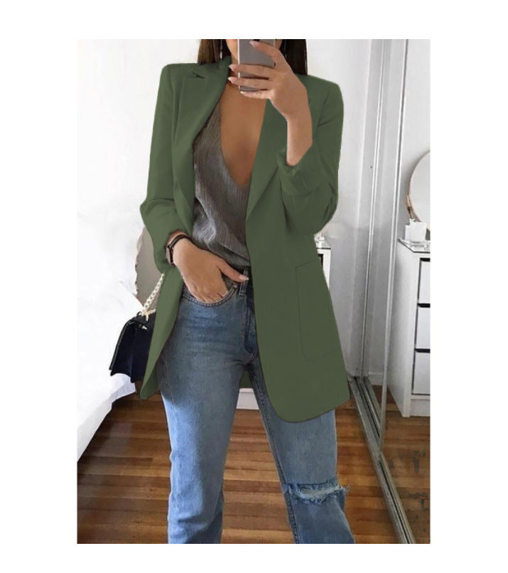 Damen eleganter Blazer mit tailliertem Schnitt und praktischen Taschen EB