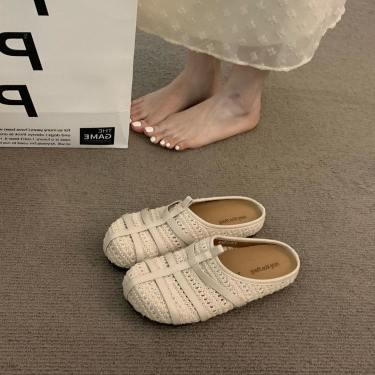 Damen komfortable Hüttenschuhe mit atmungsaktiver Strickstruktur EB