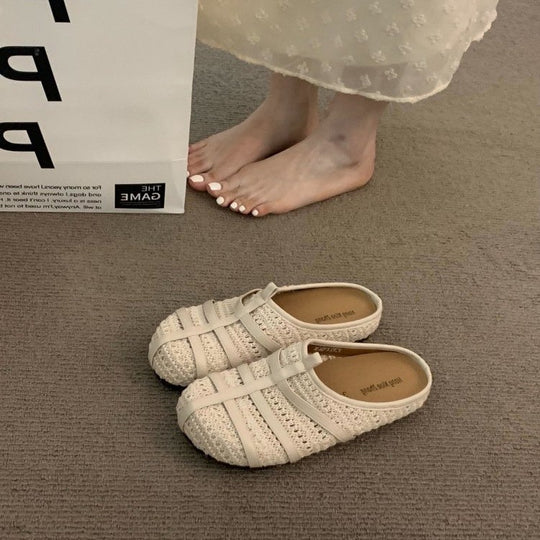 Damen komfortable Hüttenschuhe mit atmungsaktiver Strickstruktur EB
