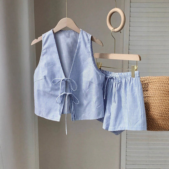 Damen Lässiges Zweiteiliges Set mit Bindegürtel EB