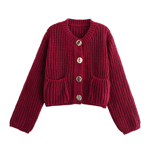 Damen Grobstrick-Pullover mit Taschen und Oversize-Silhouette EB