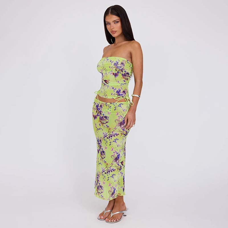 Damen figurbetontes Strandkleid mit Banddetails EB