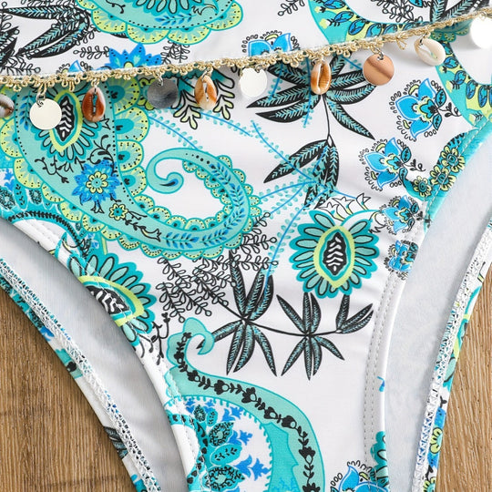 Damen Bandeau-Bikini-Set mit eleganten Muscheldetails EB