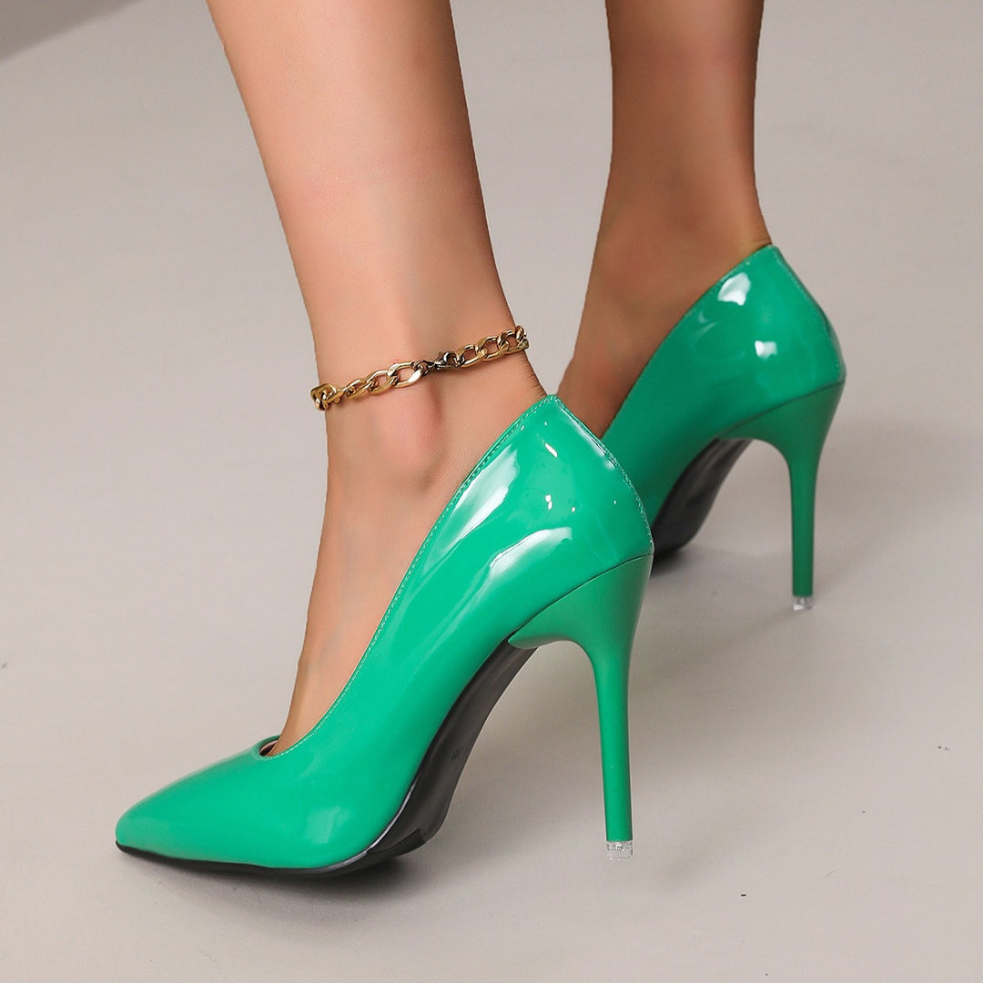 Damen Elegante und stilvolle High-Heels mit glänzender Oberfläche EB