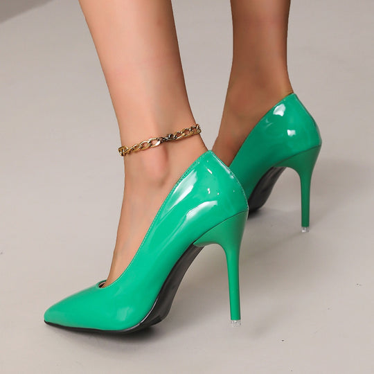 Damen Elegante und stilvolle High-Heels mit glänzender Oberfläche EB