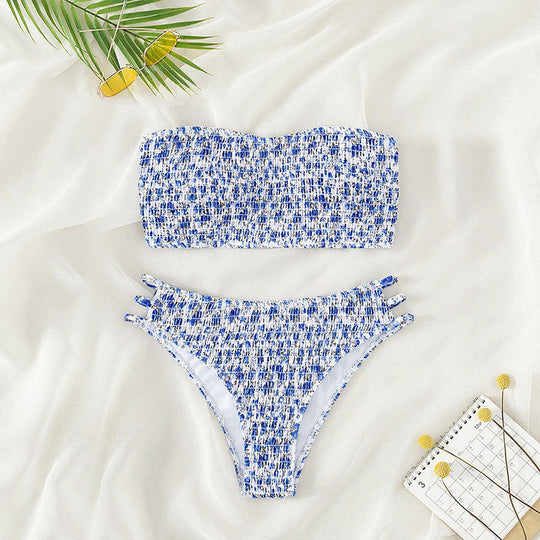Damen Bandeau-Bikini mit raffiniertem Knotendesign EB