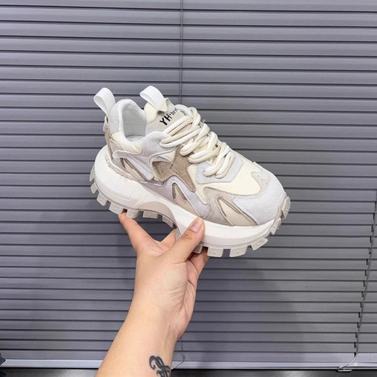 Damen Chunky Sneakers mit ausgeprägter Profilsohle und atmungsaktiver Oberflächenstruktur EB