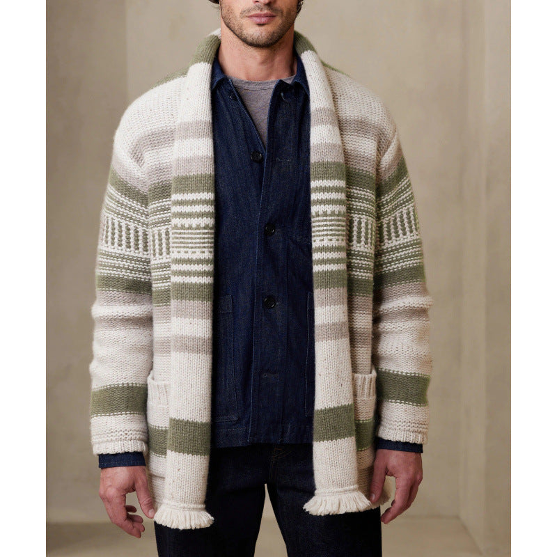 Herren Strickjacke mit modernem Muster und praktischen Taschen EB