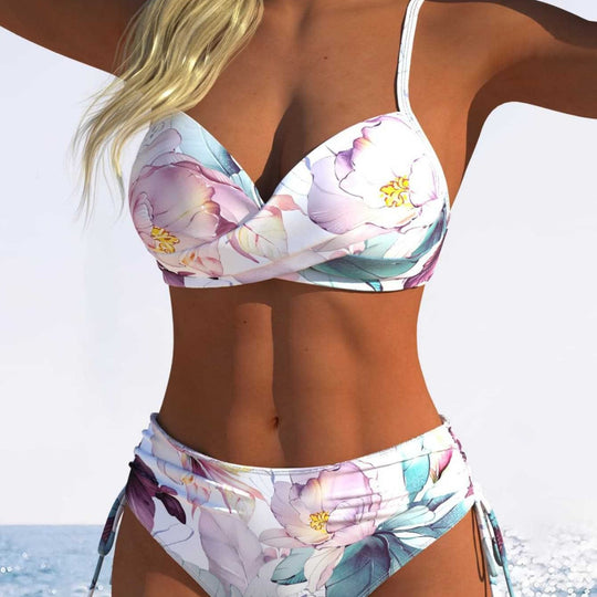 Damen Bikini-Set mit gepolstertem Oberteil und hohem Bund EB