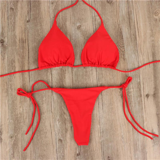 Damen Bikini-Set mit verstellbaren Trägern und minimalistischem Design EB