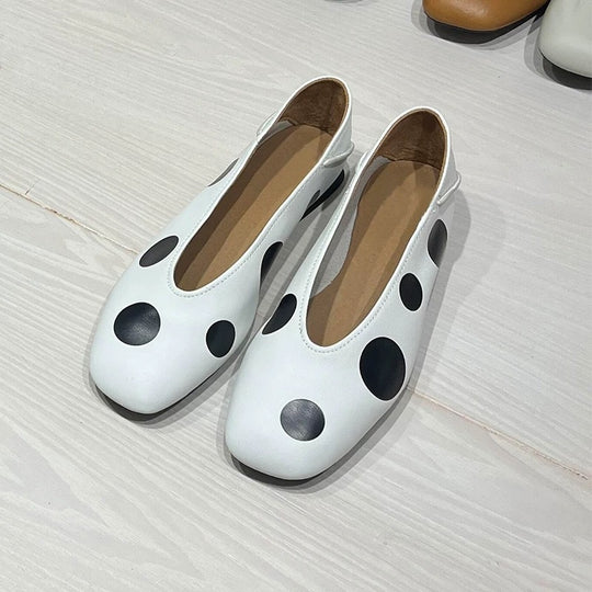 Damen Ballerinas mit modischem Punktedesign und flexibler Sohle EB