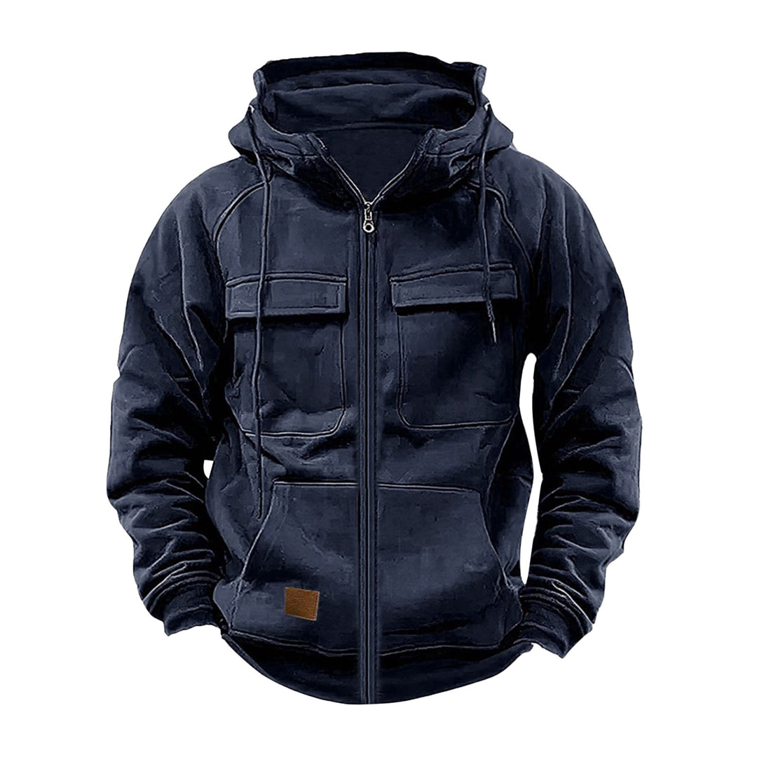 Herren funktionale Kapuzenjacke mit großen Fronttaschen EB