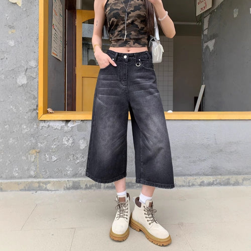 Damen Weite Denim-Culotte im modischen Urban-Look mit lässigem Schnitt EB