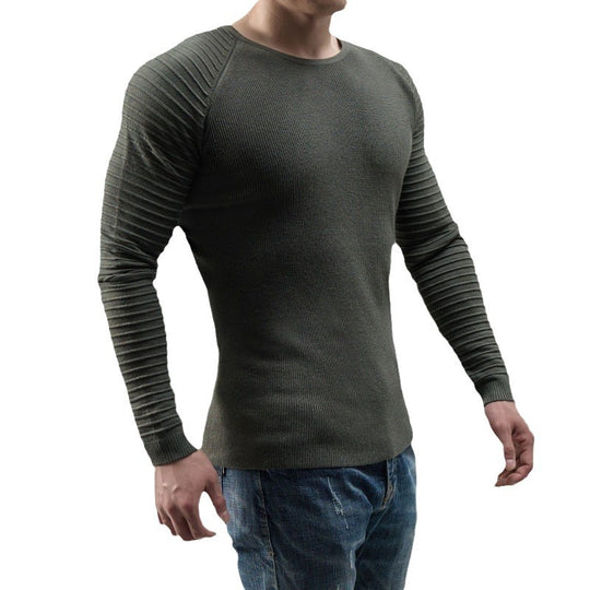 Herren Langärmliges T-Shirt mit modernen Rippstrukturen und körperbetonter Passform EB