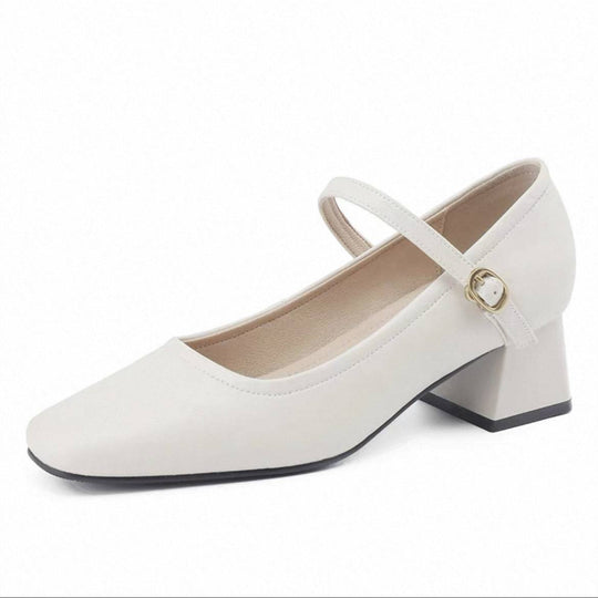 Damen elegante Blockabsatz Mary Jane Schuhe mit Riemchen EB