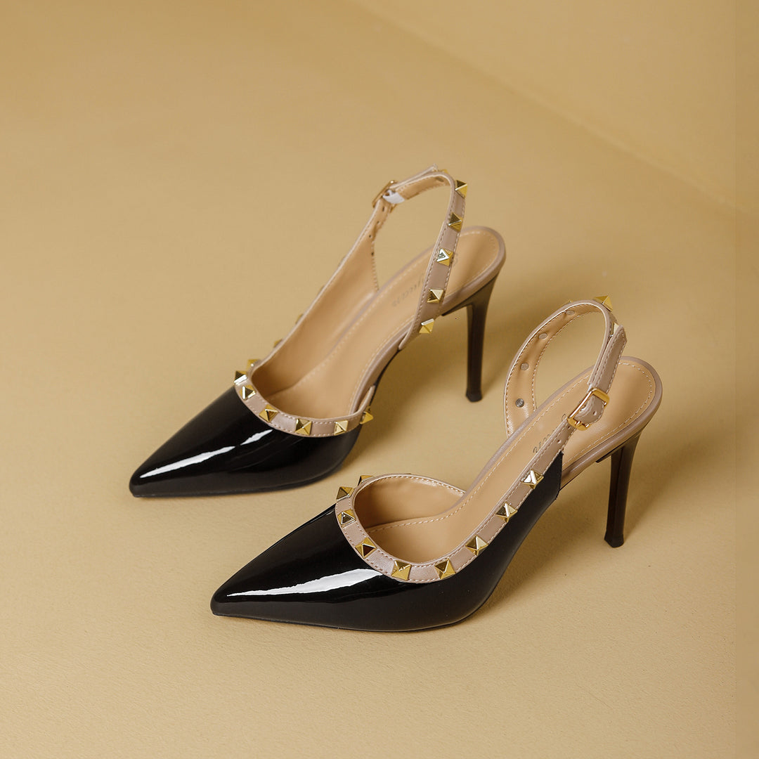 Damen Slingback-Pumps mit eleganter Stud-Applikation EB