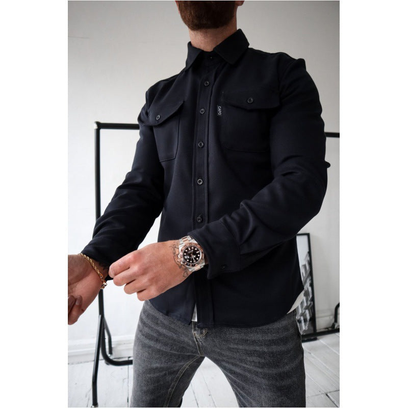 Herren Hemdjacke mit Brusttaschen und taillierter Passform EB