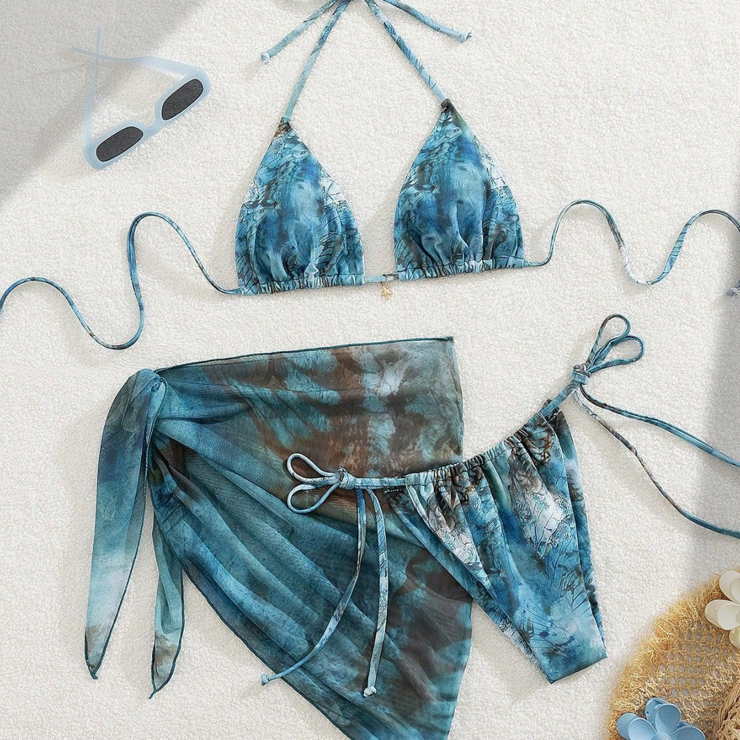 Damen Triangel-Bikini mit floralem Design EB