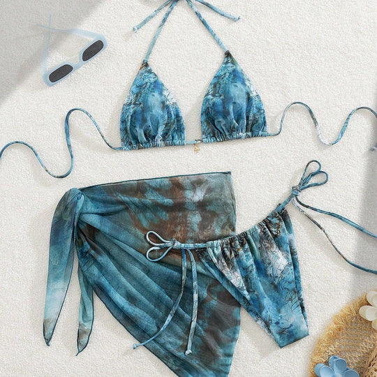 Damen Triangel-Bikini mit floralem Design EB