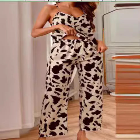 Damen Oberteil und weite Hose im modernen Tiermuster EB
