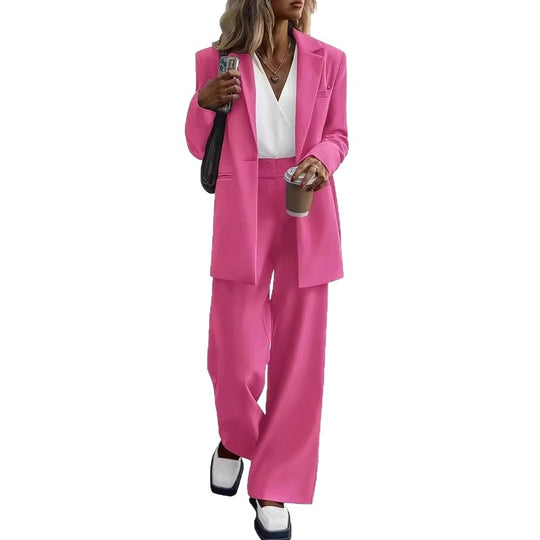 Damen Oversize-Hosenanzug mit Longblazer und weiter Bundfaltenhose EB