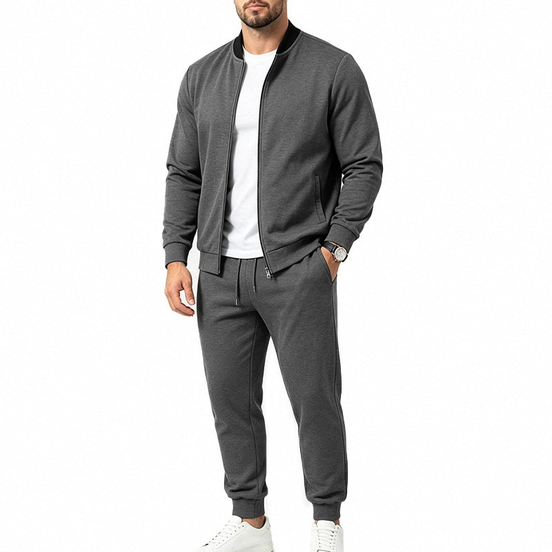 Herren nan sportives zweiteiliges Jogginganzug-Set mit Bomberjacke und konisch zulaufender Jogginghose EB