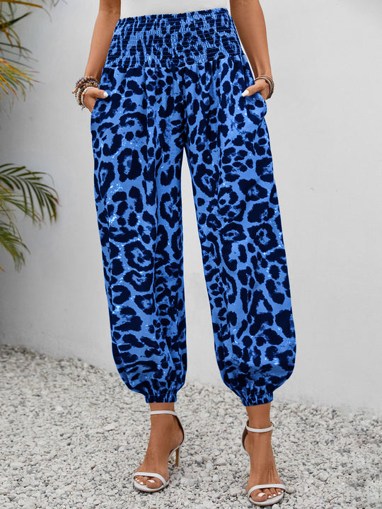 Damen weite Leopardenmuster-Hosen EB