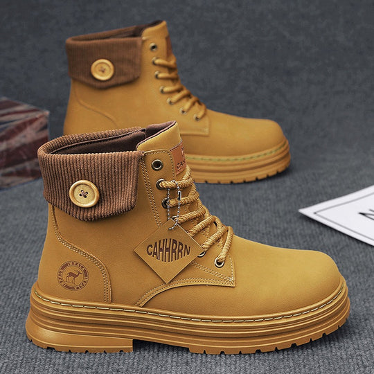 Damen Winterstiefel mit doppeltem Knopfverschluss und gepolstertem Kragen EB