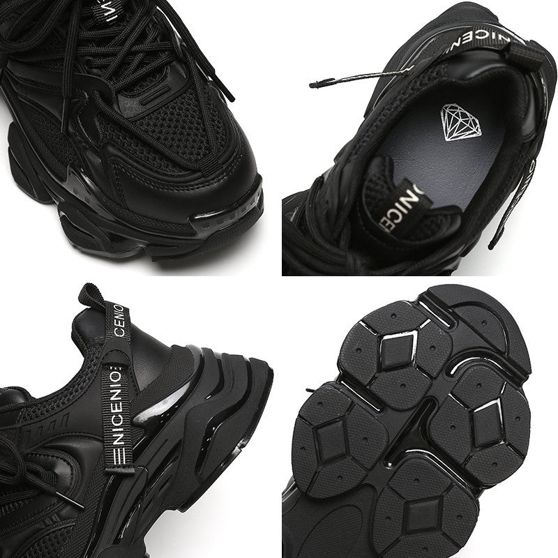 Damen Sportliche Trend-Sneaker mit atmungsaktiven Mesh-Einsätzen und gepolstertem Einstieg EB